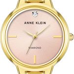 Anne Klein Women's Genuine Diamond Dial Open Bangle Watch